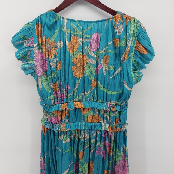 Current Air JASMINE FLUTTER SLEEVE PLEATED V NECK DRESS- MINT Size Small - Picture 12 of 12